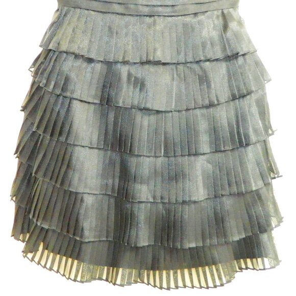 White House Black Market Holiday Party Christmas Pleated Layered Dress Size 10 - Picture 8 of 11